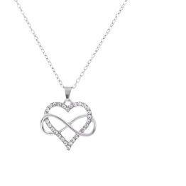 Silver heart-shaped necklace MU10046