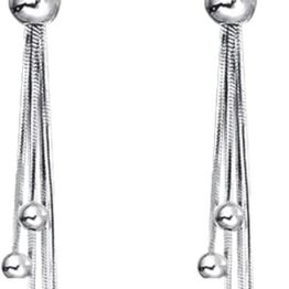 Silver high-end chain earrings V10027