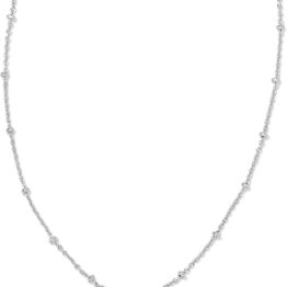 Silver small stone necklace V10049