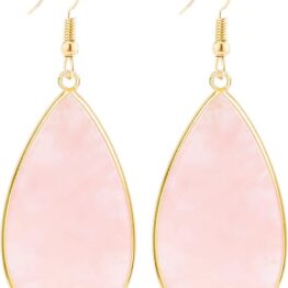 Pink droplet-shaped shell stud earrings MU10018