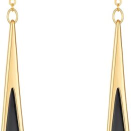 A golden package containing black water-drop shaped earrings MU10015