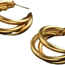 Golden hoop earrings CH0069