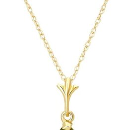 Green crystal gold necklace V10050