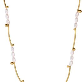 Pearl design gold necklace T10035