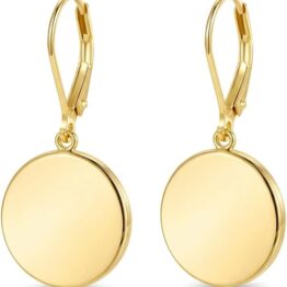Gold round pendant earrings MU10025