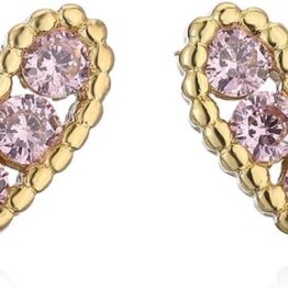 Pink heart-shaped stone earrings CH0057