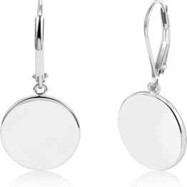 Round shell silver stud earrings MU10019