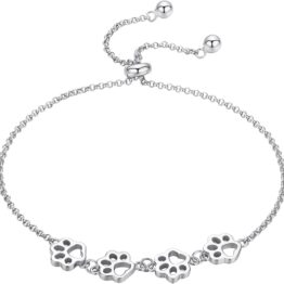 Silver kitten footprint bracelet MU10033