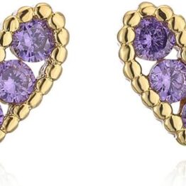 Purple brickstone earrings CH0070