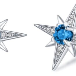 Blue brickstone geometric stud earrings CH0068