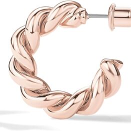 Gold-plated twisted rope circular hoop earrings CH0033