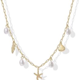Shell star pearl golden necklace MU10042