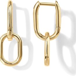 Gold-plated convertible eye hook earrings CH0051