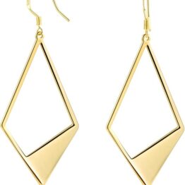 Square gold earrings MU10001