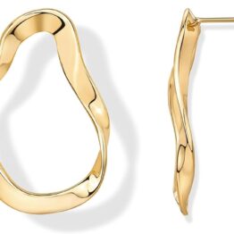 Golden pearl stud earrings CH0002