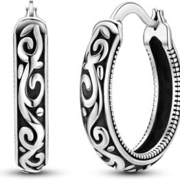 Round relief earrings CH0017