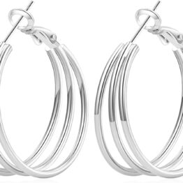 Hollow tube large-sized ring-shaped earrings CH0032