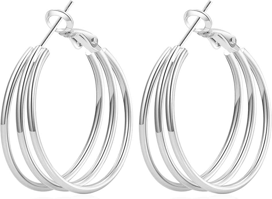 Hollow tube large-sized ring-shaped earrings CH0032