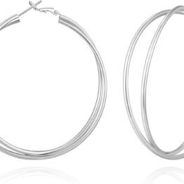 Thin gold hoop earrings CH0039