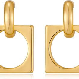 Gold circle letter DD earrings with zircon stones  DD36010