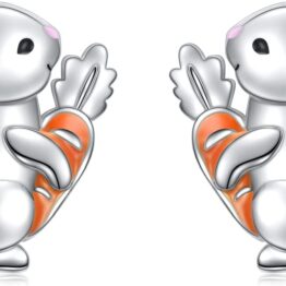 Small rabbit three-dimensional earrings T10014