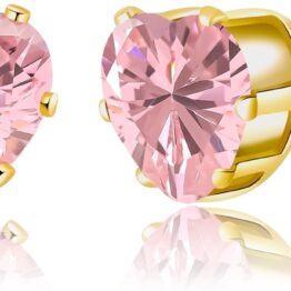 Pink heart-shaped earrings CH0073