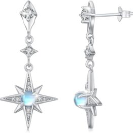 Light blue geometric chain stud earrings CH0072