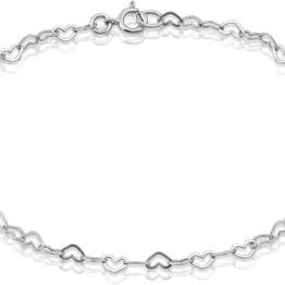 Sterling silver heart-shaped bracelet Sw10006