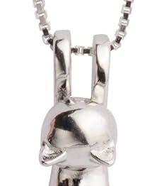 Cute cat-shaped silver necklace V10046