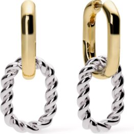Silver twisted earrings V10022