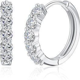 Silver earrings with zircon stones  DD36006