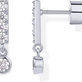 Brick and stone silver earrings V10018