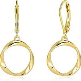 Gold circular stud earrings V10017