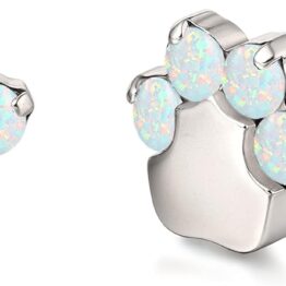 Blue paw print earring for a kitten V10004