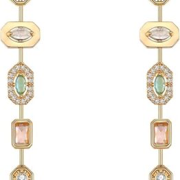 Colored brickstone multi-shaped earrings V10005