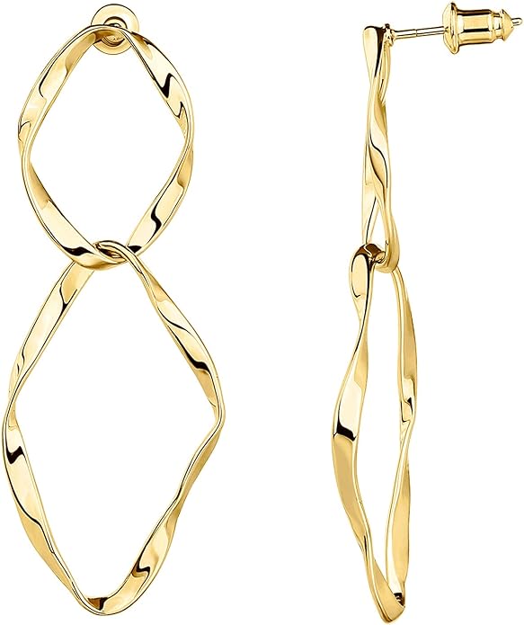 Gold-plated lady's pendant earrings CH0040