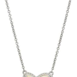 Silver necklace with pearl heart-shaped pendant T10046