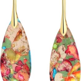 Colored water-drop shaped earrings CH0006