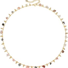 Colored brickstone necklace T10049