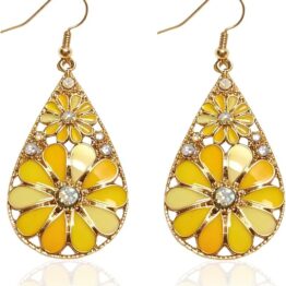 Three-dimensional flower earrings CH0008