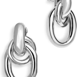 Stylish gold-plated earrings with a gold-plated pendant CH0050