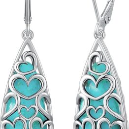 Sapphire three-dimensional engraved earrings CH0012