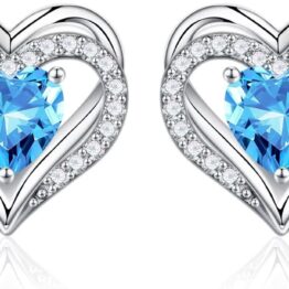 Love surrounds the blue sapphire stud earrings T10024