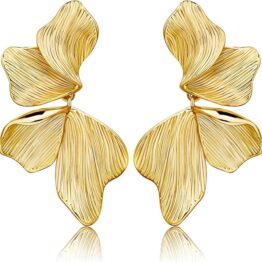 Gold engraved earrings CH0013