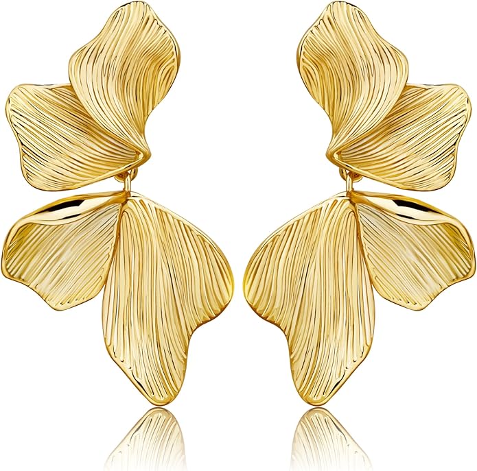 Gold engraved earrings CH0013