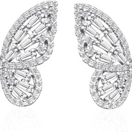 Silver Water Diamond Butterfly Earrings CH0035