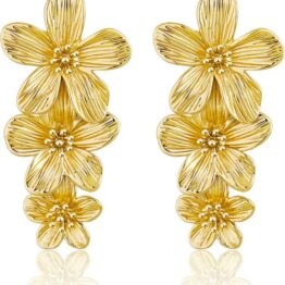 Butterfly dragonfly gold pearl earrings DD36003