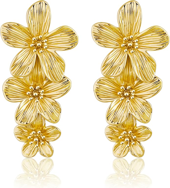 Butterfly dragonfly gold pearl earrings DD36003